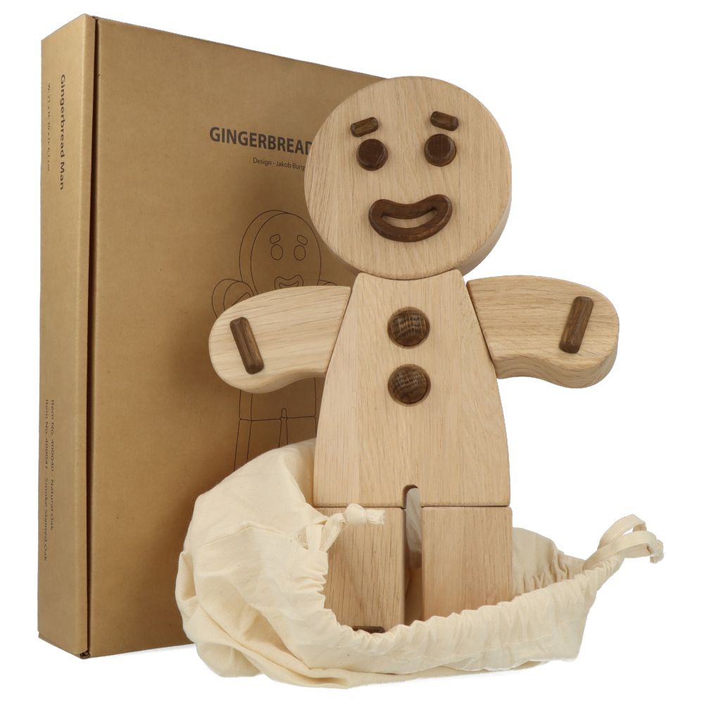 Natural Oak Gingerbread Man Cookie Cutter - Large Size for Holiday Baking, Christmas Decor, and DIY Cookie Making