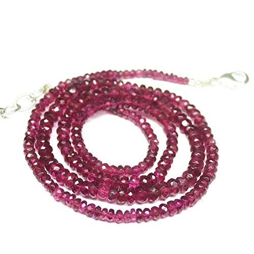 Rubellite Pink Tourmaline Faceted Rondelle Beads 19