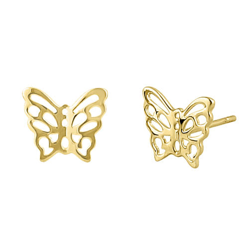 14K Yellow Gold Butterfly Stud Earrings for Women - Hypoallergenic, Dainty & Elegant Jewelry Gift for Birthday, Anniversary, Valentine's Day | Perfect for Everyday Wear & Special Occasions