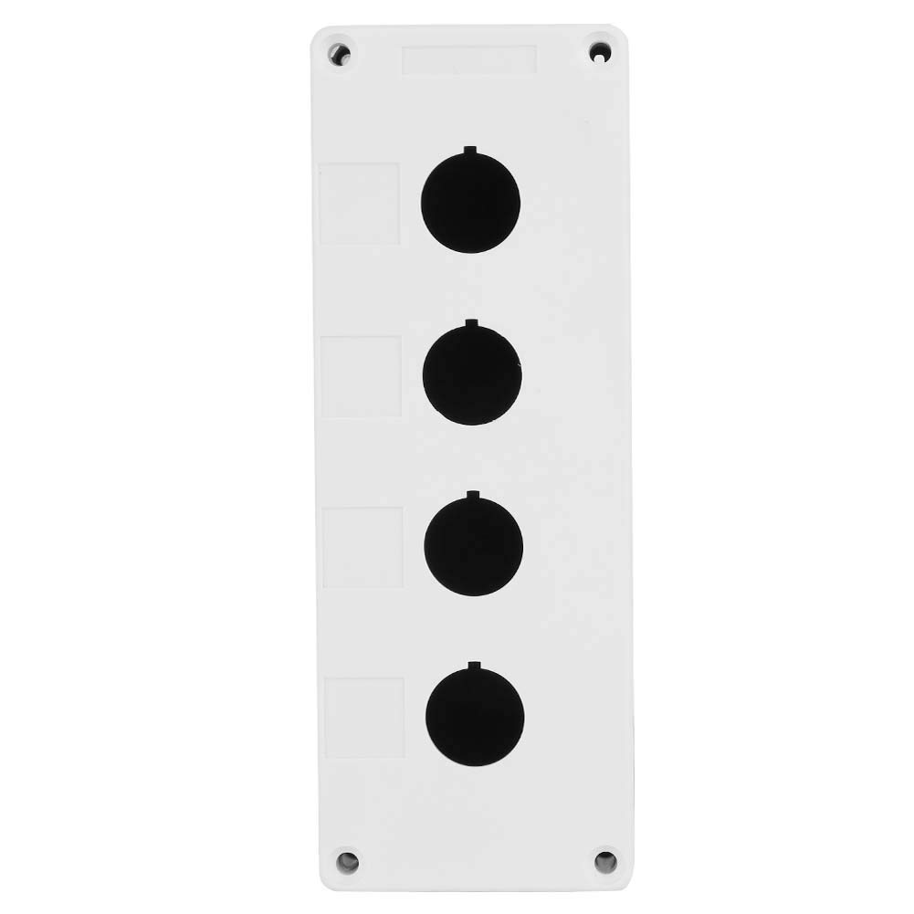 22mm Waterproof Push Button Switch Control Box - BX4 Four Holes Protective Enclosure (Yellow/White) for Industrial Equipment, Machinery & Electrical Control Panels