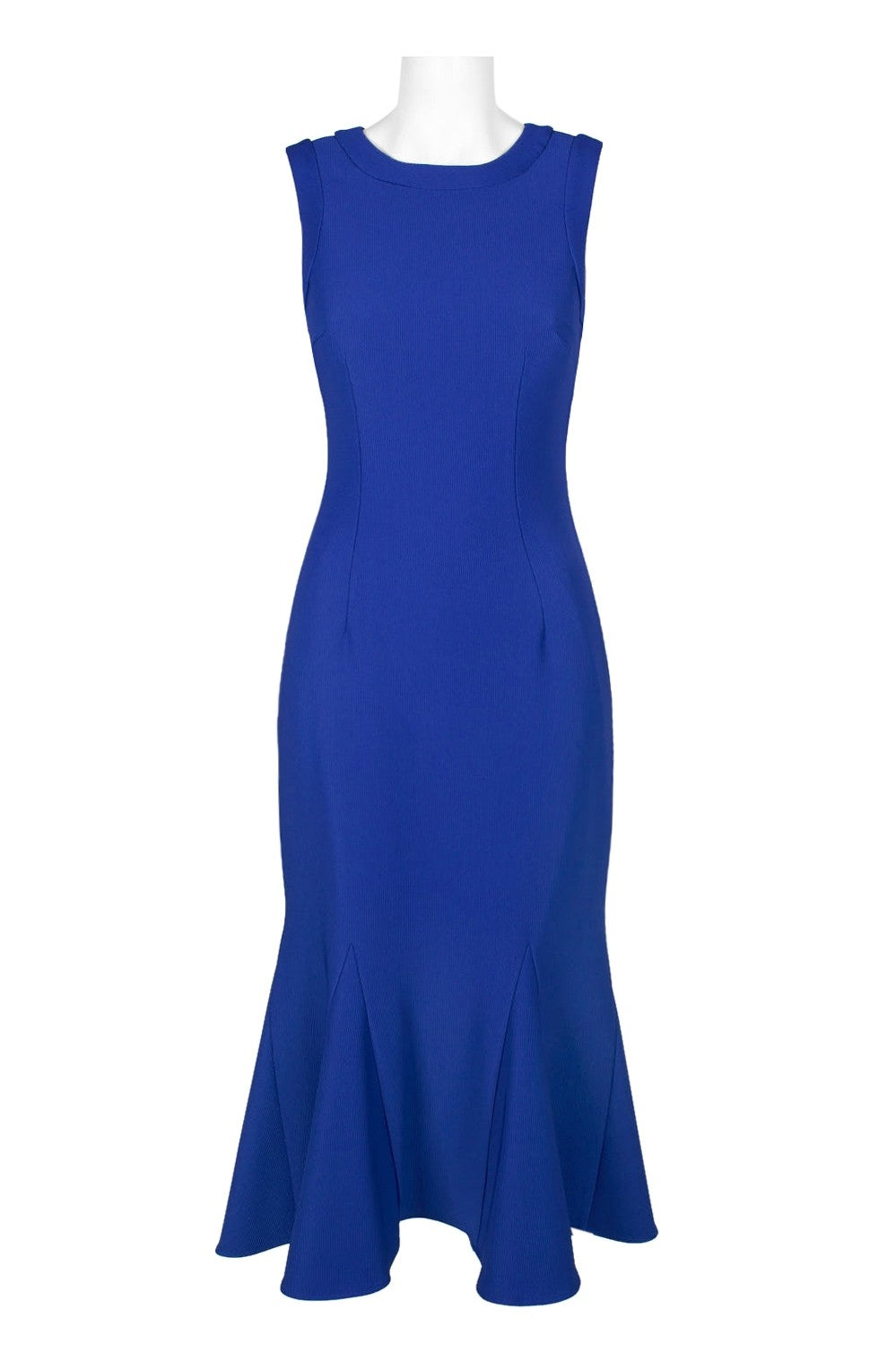 Adrianna Papell Daphne Ribbed Godet Dress in Gulf Blue - Elegant Evening Gown for Weddings, Parties & Special Occasions