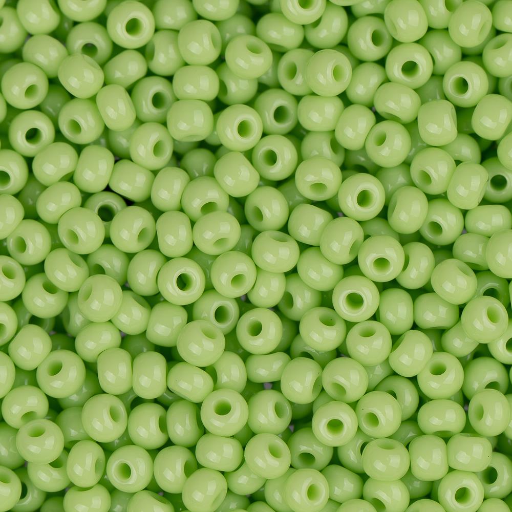 11/0 Czech Seed Beads #34908B Opaque Pale Green - 250g Bulk Pack for Jewelry Making, Beading Crafts, DIY Accessories - Perfect for Bracelets, Necklaces, and Embroidery Projects