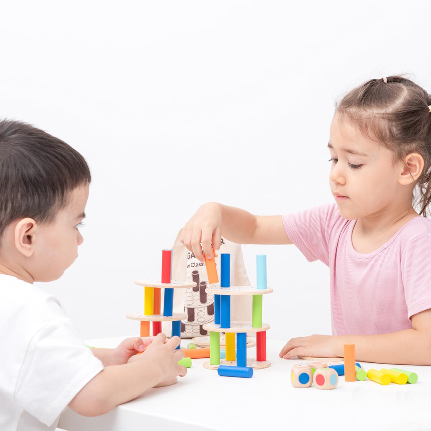 Classic Wooden Stacking Tower Balancing Game - 10809 - Fun Family Board Game for Kids & Adults - Perfect for Parties, Gifts & Indoor Activities