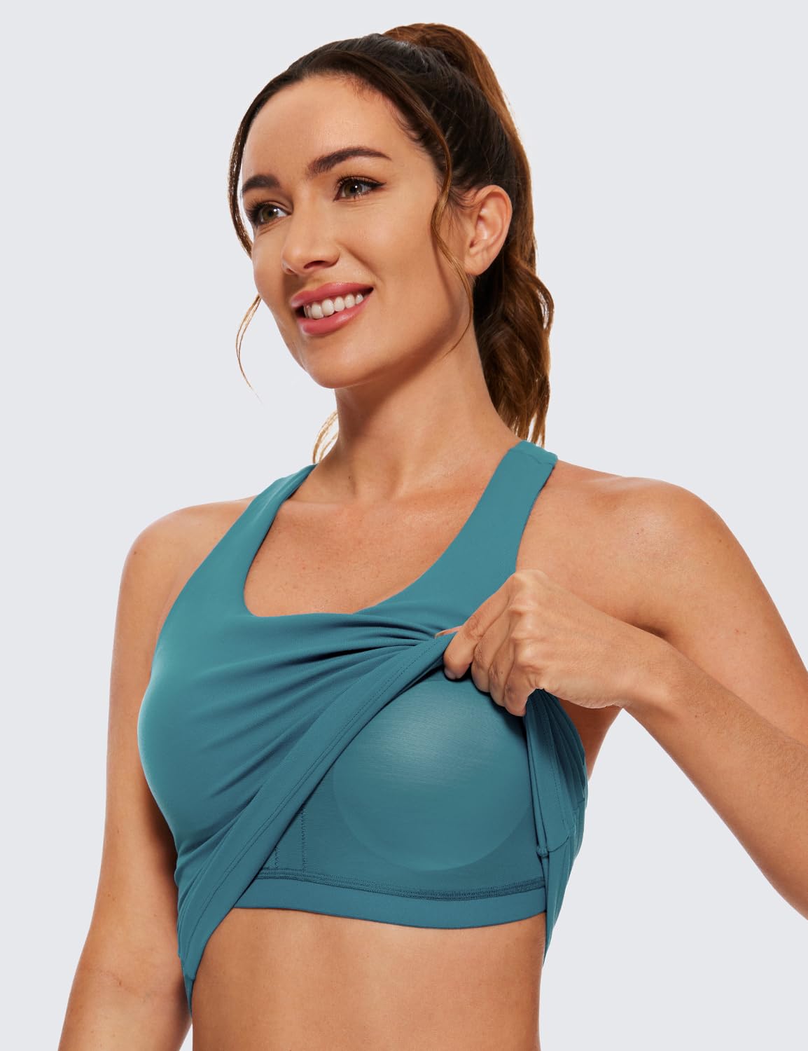 CRZ YOGA Butterluxe Women's Workout Tank Top with Built-in Shelf Bra & Padding - Racerback Athletic Spandex Yoga Camisole for Gym, Running & Yoga