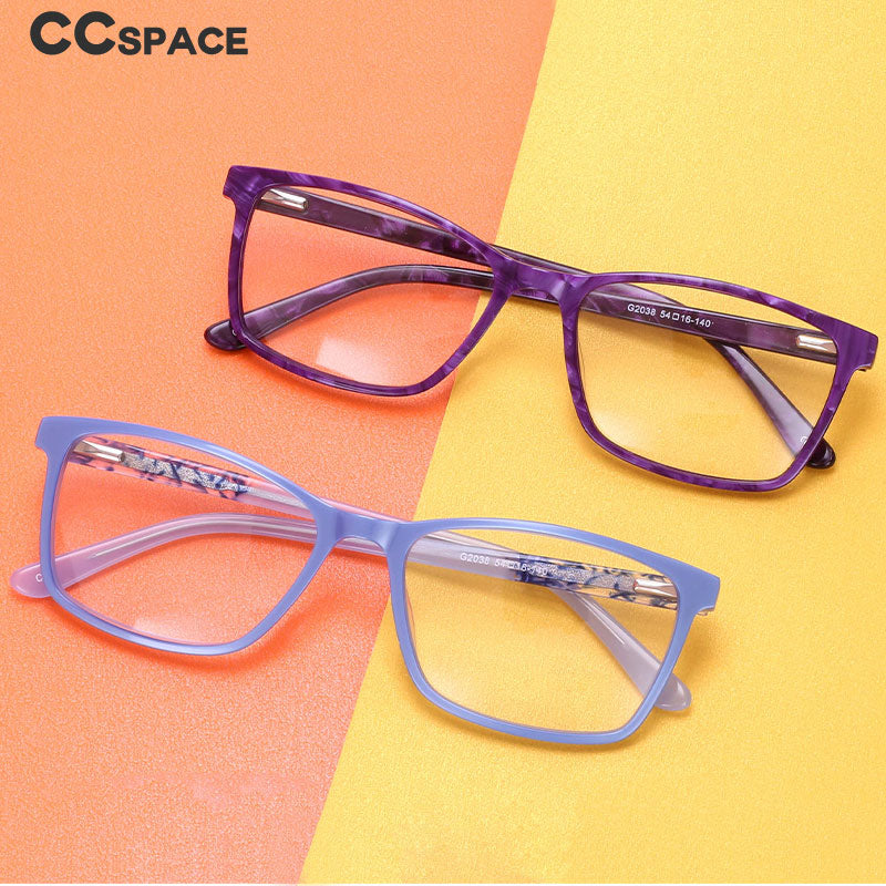 CCspace Men's Full Rim Square Acetate Frame Eyeglasses 54553 - Classic Retro Style for Men, Lightweight & Durable - Perfect for Work, Reading & Fashion Accessories