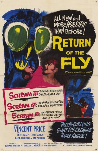 Vintage Return of The Fly Movie Poster 11x17 - Classic Horror Film with Vincent Price, Brett Halsey - Perfect for Home Theater Decor & Horror Memorabilia Collection