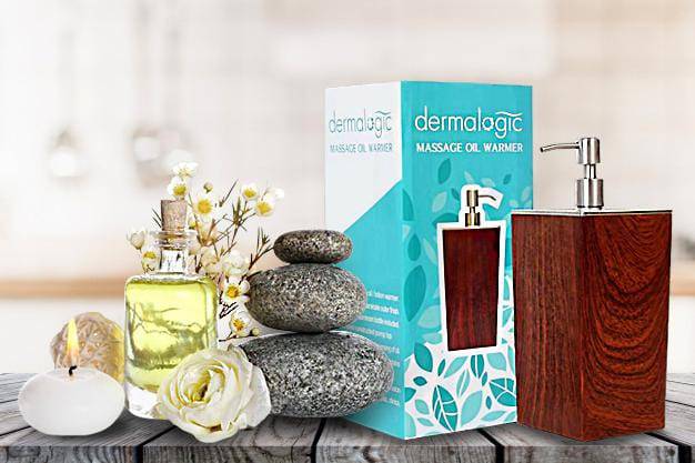 DermaLoGic Electric Massage Oil Warmer - Portable Aromatherapy Essential Oil Heater for Spa, Massage Therapy & Relaxation at Home