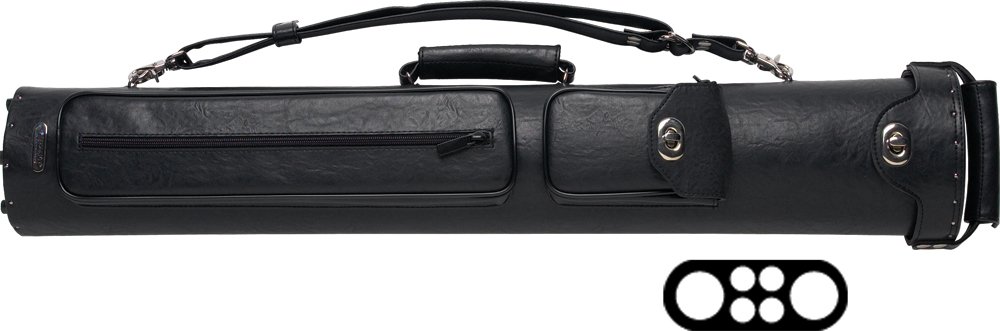 Premium 2 Butt & 4 Shaft Pool Cue Case - Heavy Duty Black Billiard Cue Holder for Professional Players | Perfect for Tournaments, League Play & Home Use