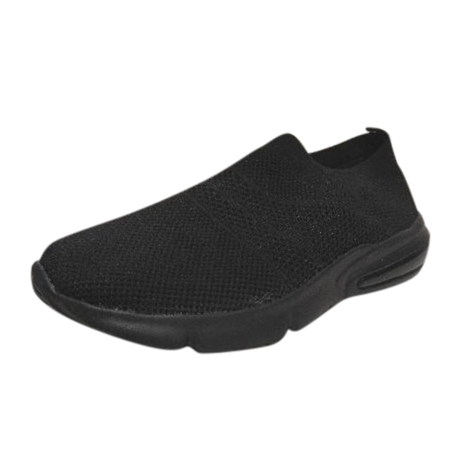 Women's Knit Slip-On Loafers - Breathable Summer Sneakers & Casual Slip-On Shoes for Women - Black (Size 9) | Perfect for Work, Travel & Everyday Comfort