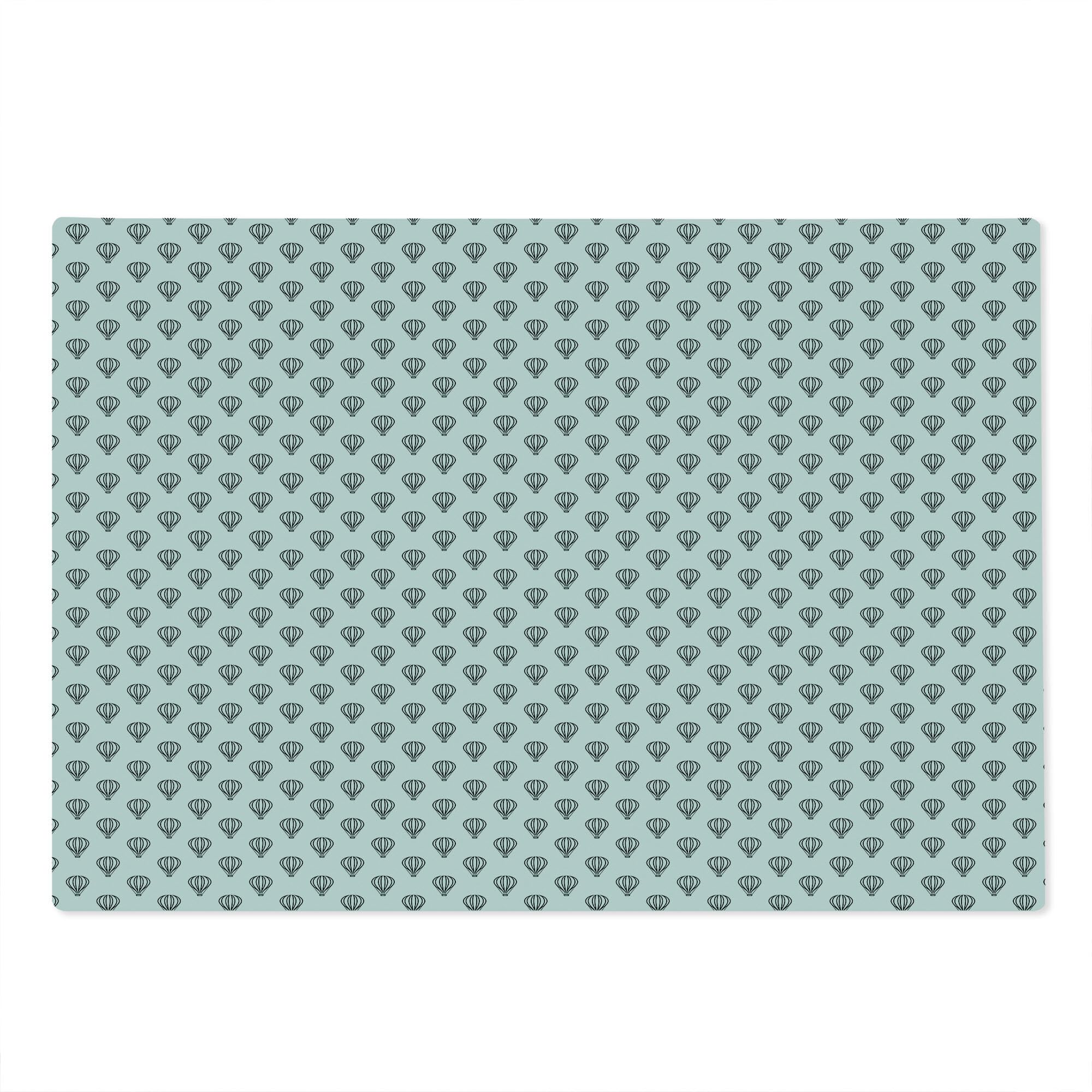 Ambesonne Hot Air Balloon Tempered Glass Cutting Board - Large Monochrome Travel Adventure Design - Durable Kitchen Serving Board for Cheese, Charcuterie & Entertaining - Charcoal Grey & White