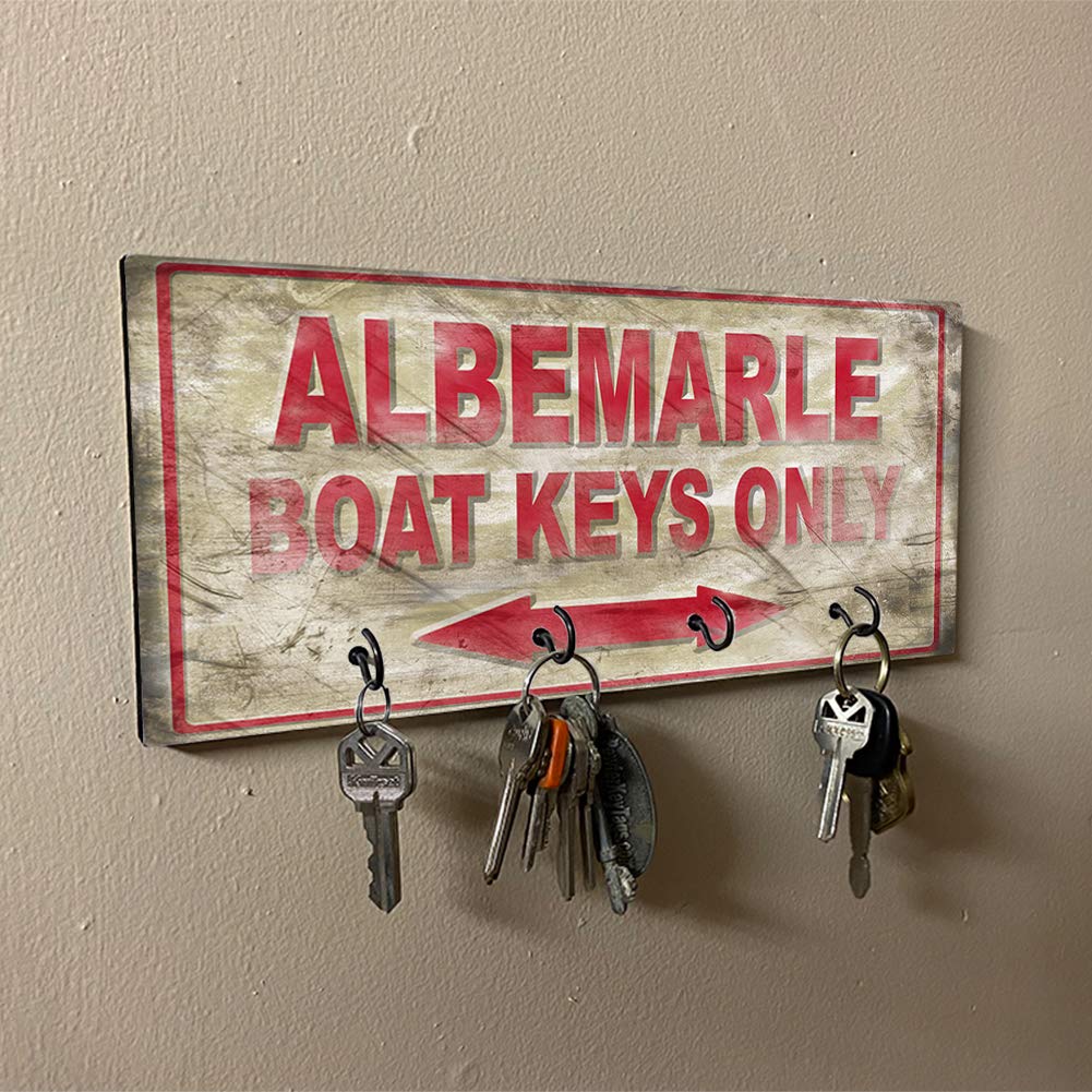 Brotherhood Albemarle Boat Key Holder - Wall Mount Key Organizer Rack for Home, Office & Boat Keys - Decorative Hooks for Key Rings & Accessories - Perfect for Entryway, Mudroom & Marine Use