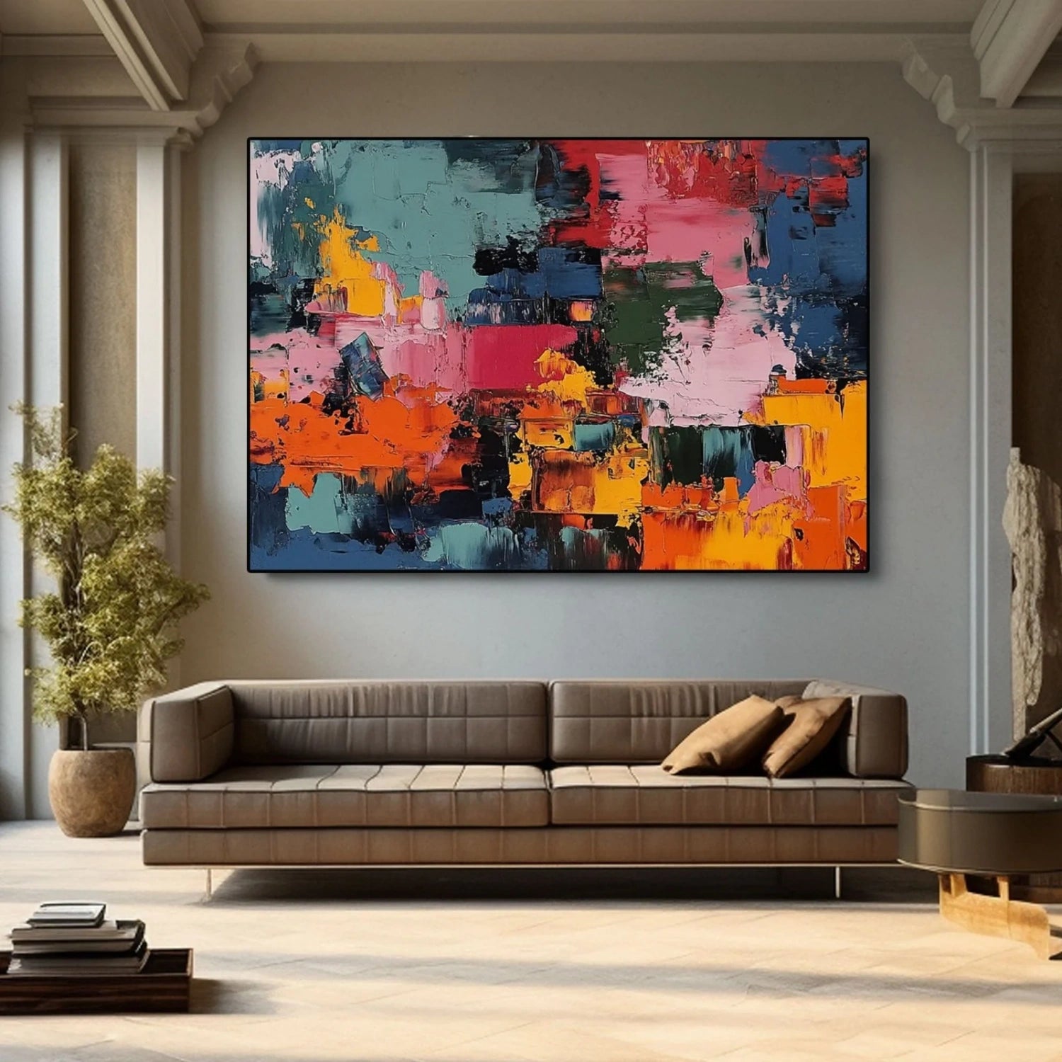 Pollock Art #JP004 - Abstract Drip Painting Canvas Wall Art for Home & Office Decor | Perfect for Living Room, Bedroom, or Gallery Display