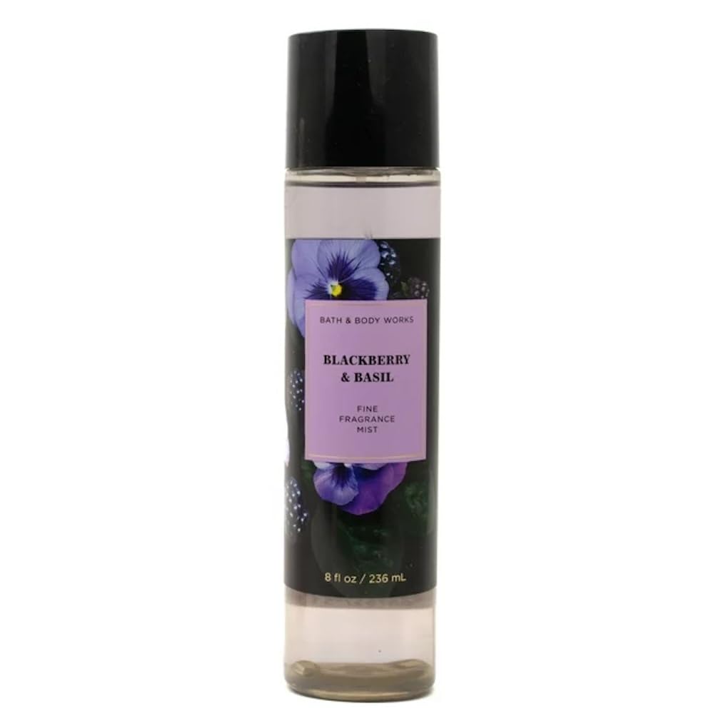 Bath & Body Works Blackberry & Basil Fine Fragrance Body Spray Mist 8 fl oz (236 mL) - Long-Lasting, Refreshing Scent for Women, Perfect for Daily Use, Gym, Work & Outdoor Activities
