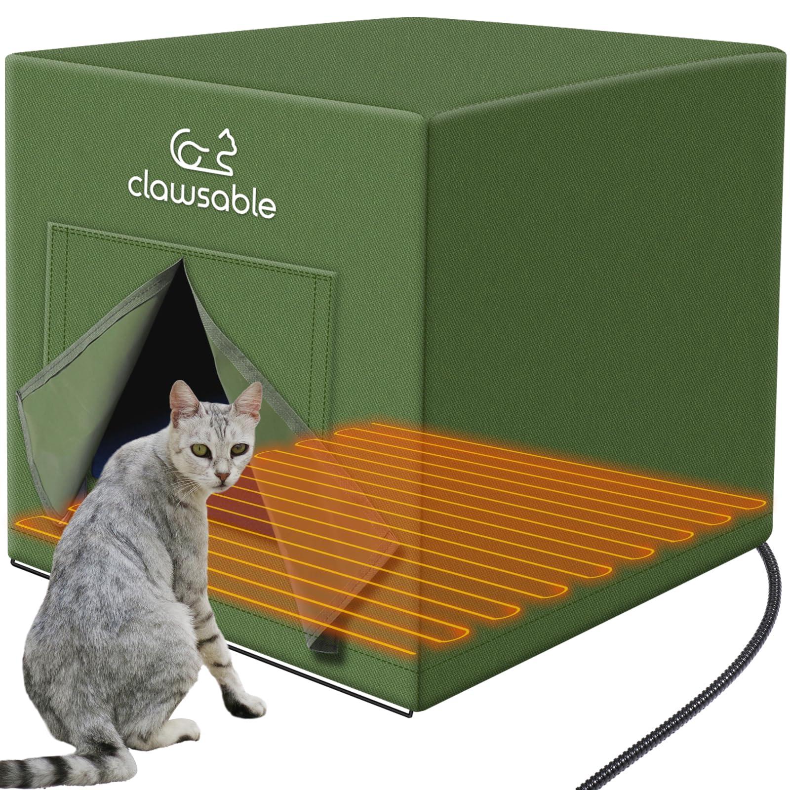 Large Heated Cat House for Outdoor Winter Use - Insulated Waterproof Shelter with Heating Pad - Elevated Weatherproof Design for Feral & Barn Cats - Perfect for Cold Weather Protection & Outdoor Pet Safety