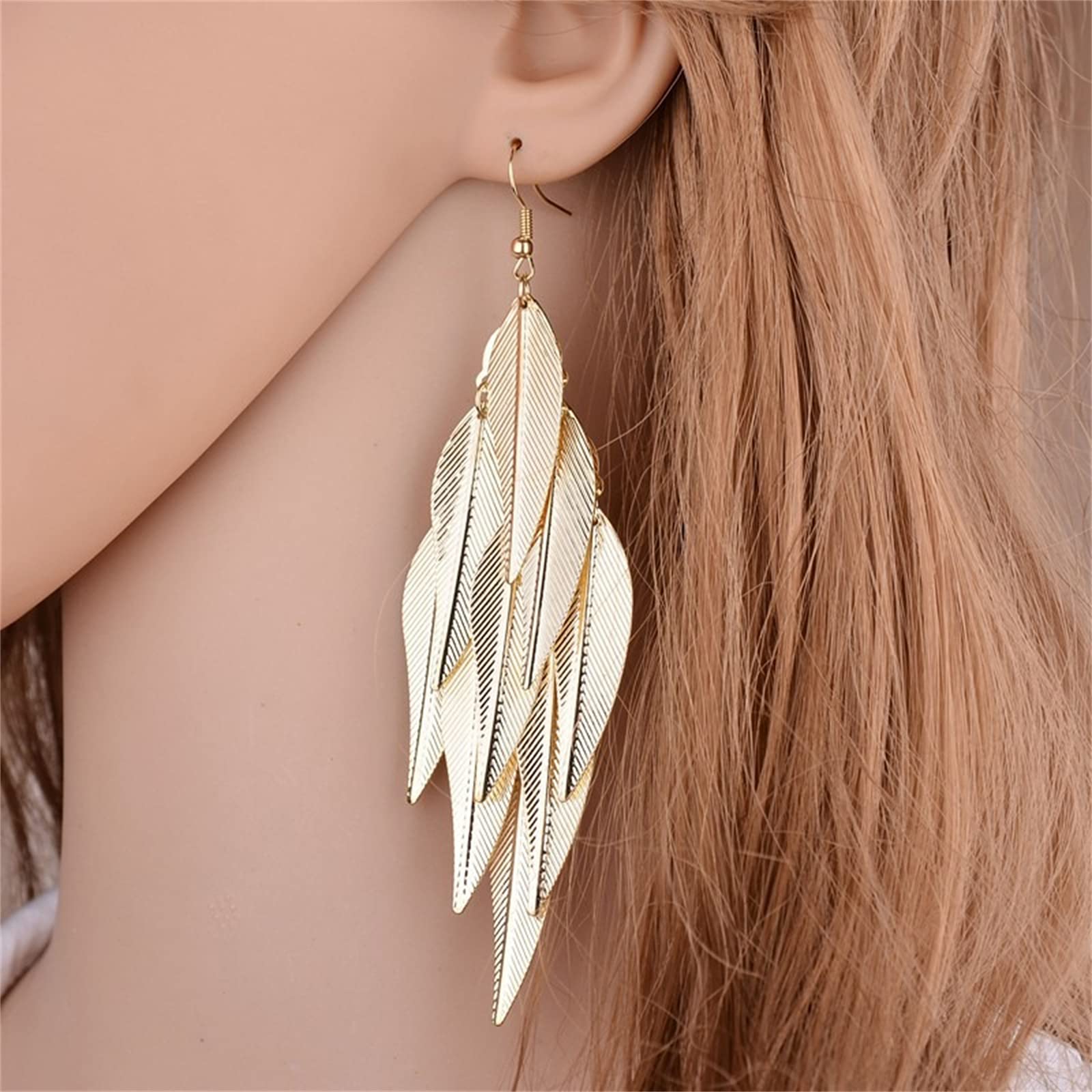 Bohemian Layered Filigree Leaf Earrings for Women - Handmade Silver & Gold Plated Lightweight Chandelier Dangle Earrings - Perfect for Festivals, Weddings & Boho Fashion Accessories