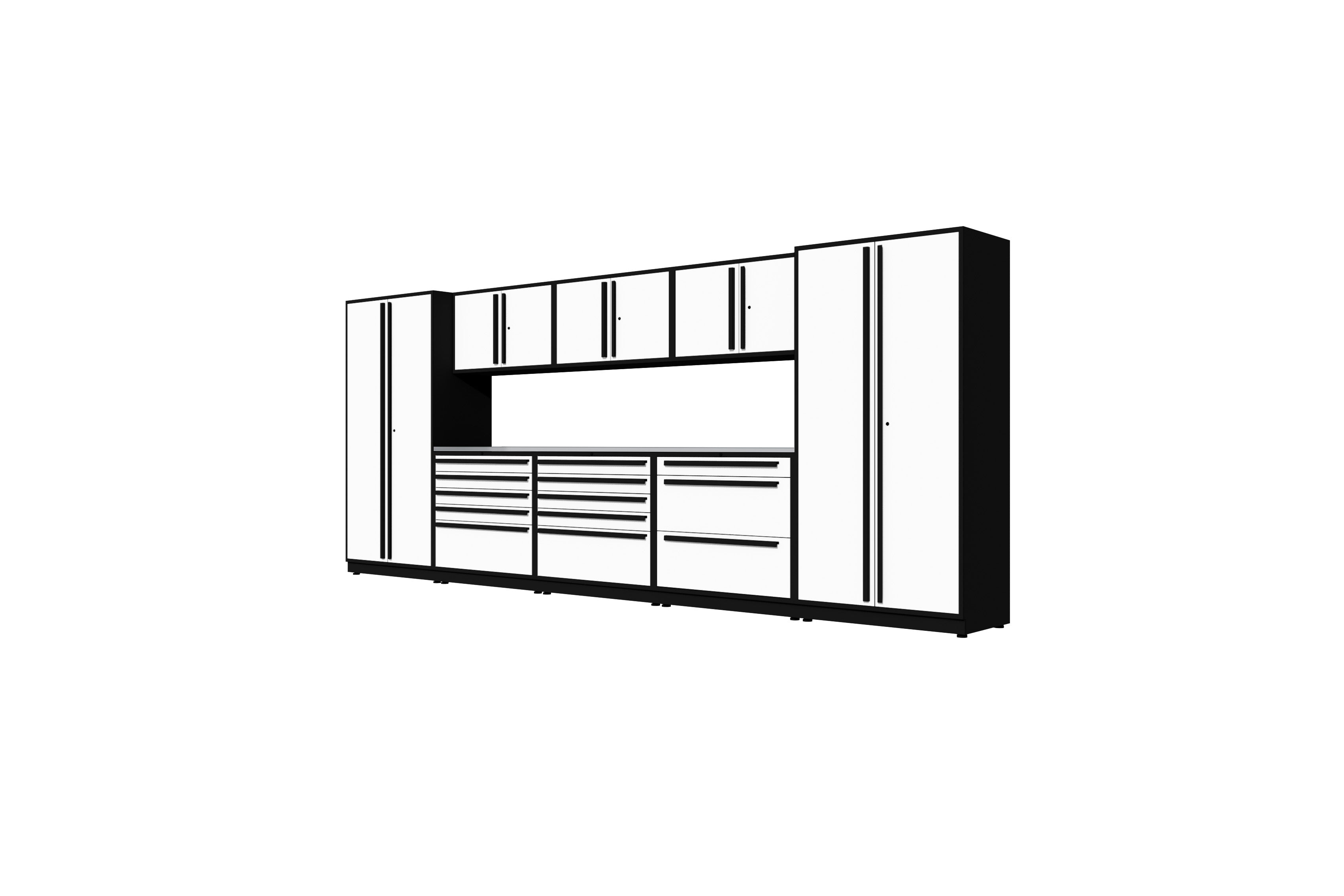 ProSlat Fusion Plus 200 Full Locker Preconfigured Array - Wall Mounted Garage Storage System for Tools & Equipment Organization