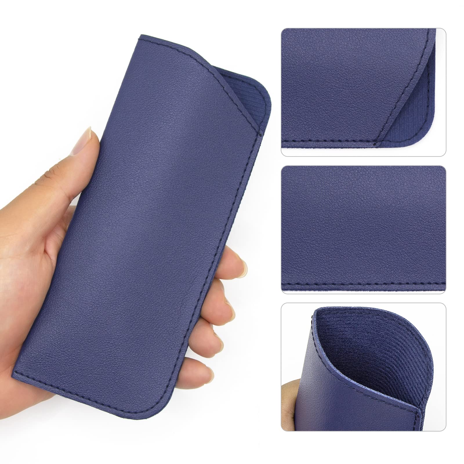 Premium Soft Leather Glasses Case for Women, Men & Kids - Travel-Friendly Eyeglass Pouch Holder for Reading, Driving & Daily Use