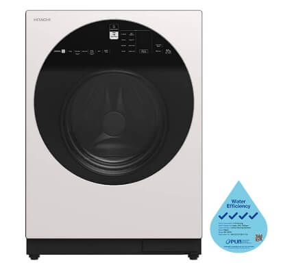 Hitachi BD 120GV 12kg Front Load Washing Machine with AI Wash & Inverter Technology, 1600 RPM Spin Speed - Perfect for Large Families & Energy-Efficient Laundry