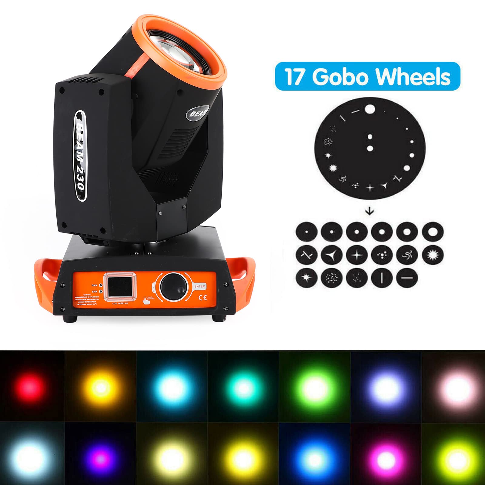 230W RGBW LED Moving Head Light with 7R Beam & 8 Prism - DMX512 Stage Lighting for DJ Disco Party, Club Show, Concert and Wedding Events