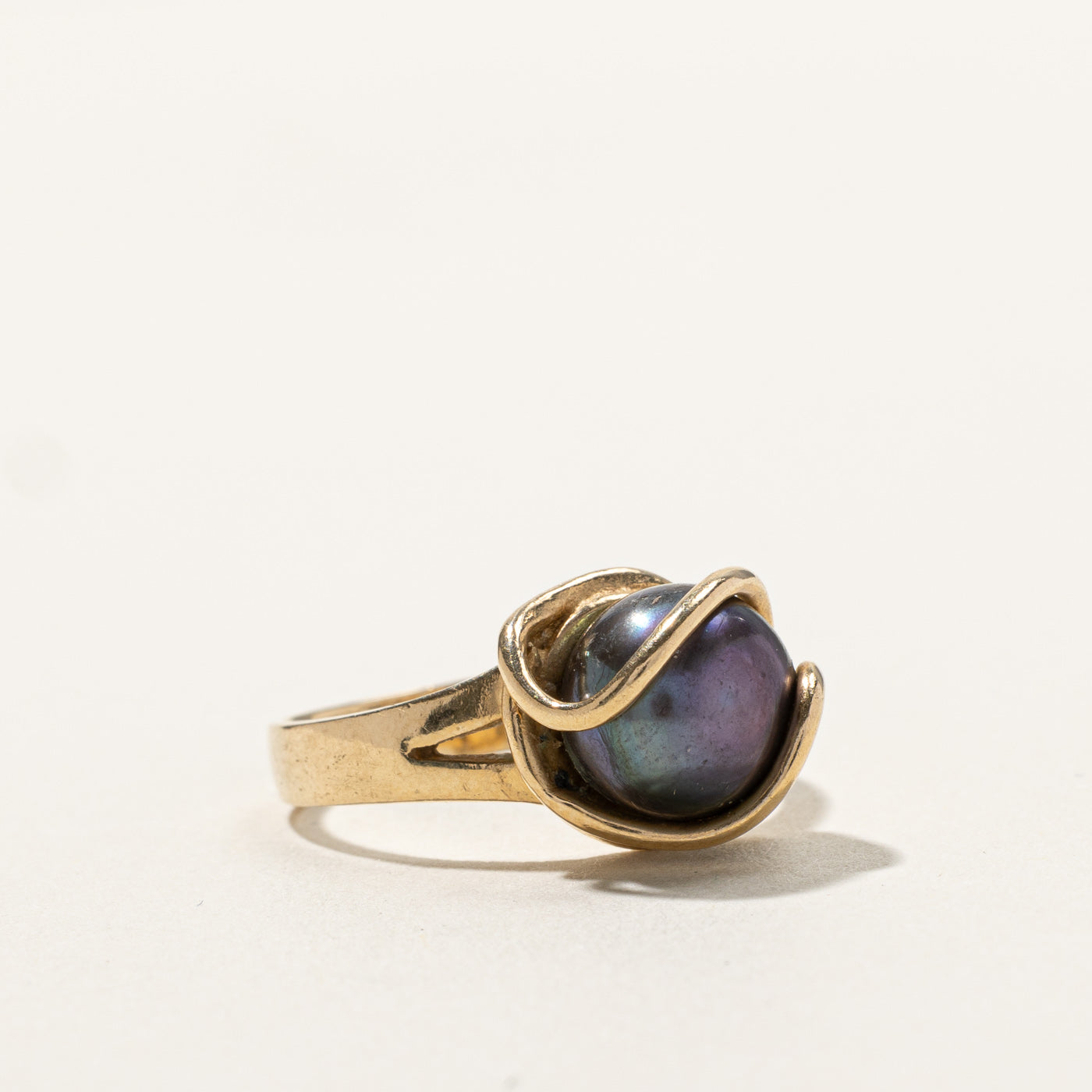 Elegant Black Pearl Ring for Women - Size 6.5 - Perfect for Weddings, Anniversaries & Special Occasions