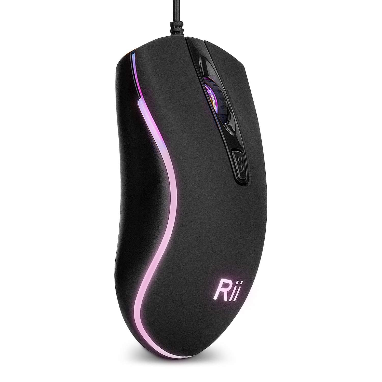Rii RM105 RGB Wired Mouse - Ergonomic USB Optical Mouse for PC, Laptop & Chromebook - Gaming & Office Use