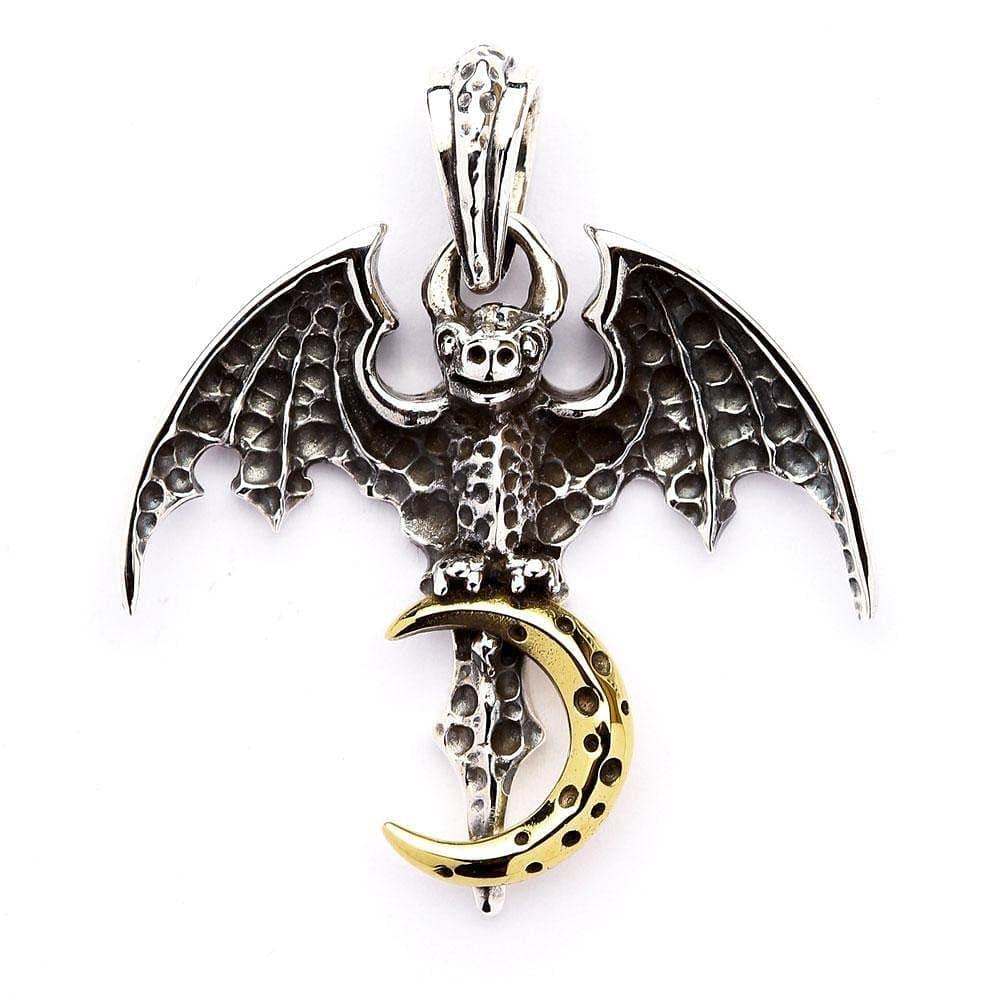 Gothic Vampire Bat Sterling Silver Pendant Necklace for Women - Perfect for Halloween, Cosplay, and Dark Fashion Accessories