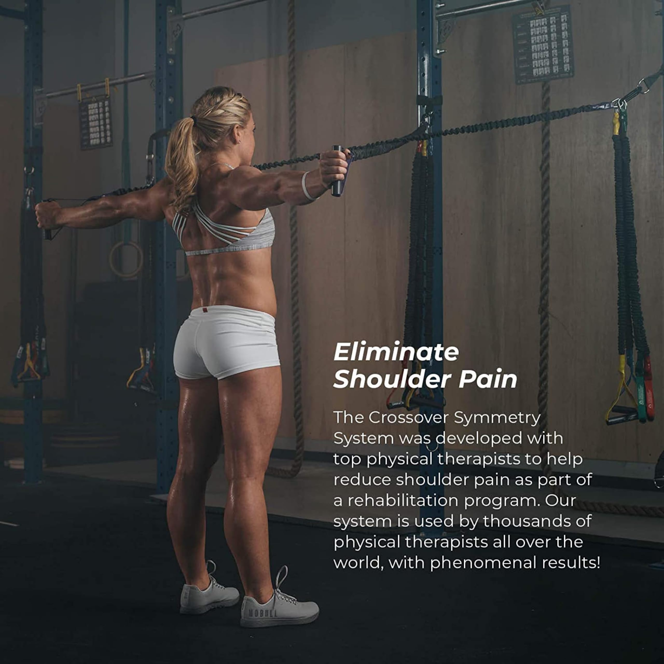 **Crossover Symmetry Shoulder System with 2 Resistance Bands - Rotator Cuff Rehab & Home Workout Kit - Includes Training Guide & Online Exercises for Pain Relief & Strength Training**    *(Perfect for Athletes, Physical Therapy, Home Gym, and Shoulder Injury Recovery)*