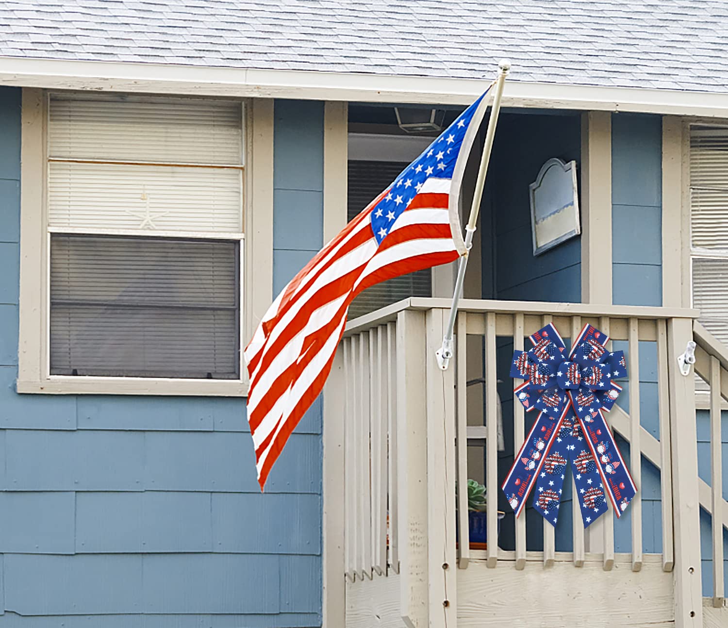 USA Patriotic 4th of July Wired Ribbon for Wreaths, Bows, Gift Wrapping & DIY Crafts - 2.4