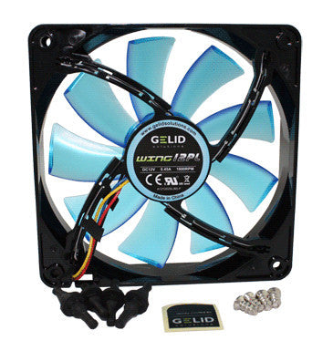 Gelid Wing 12 120mm x 120mm x 25mm Silent PWM LED Fan - FN FW12BPL - High Airflow Cooling for PC Gaming, Case, and CPU Coolers - Ultra Quiet Computer Case Fan with RGB Lighting