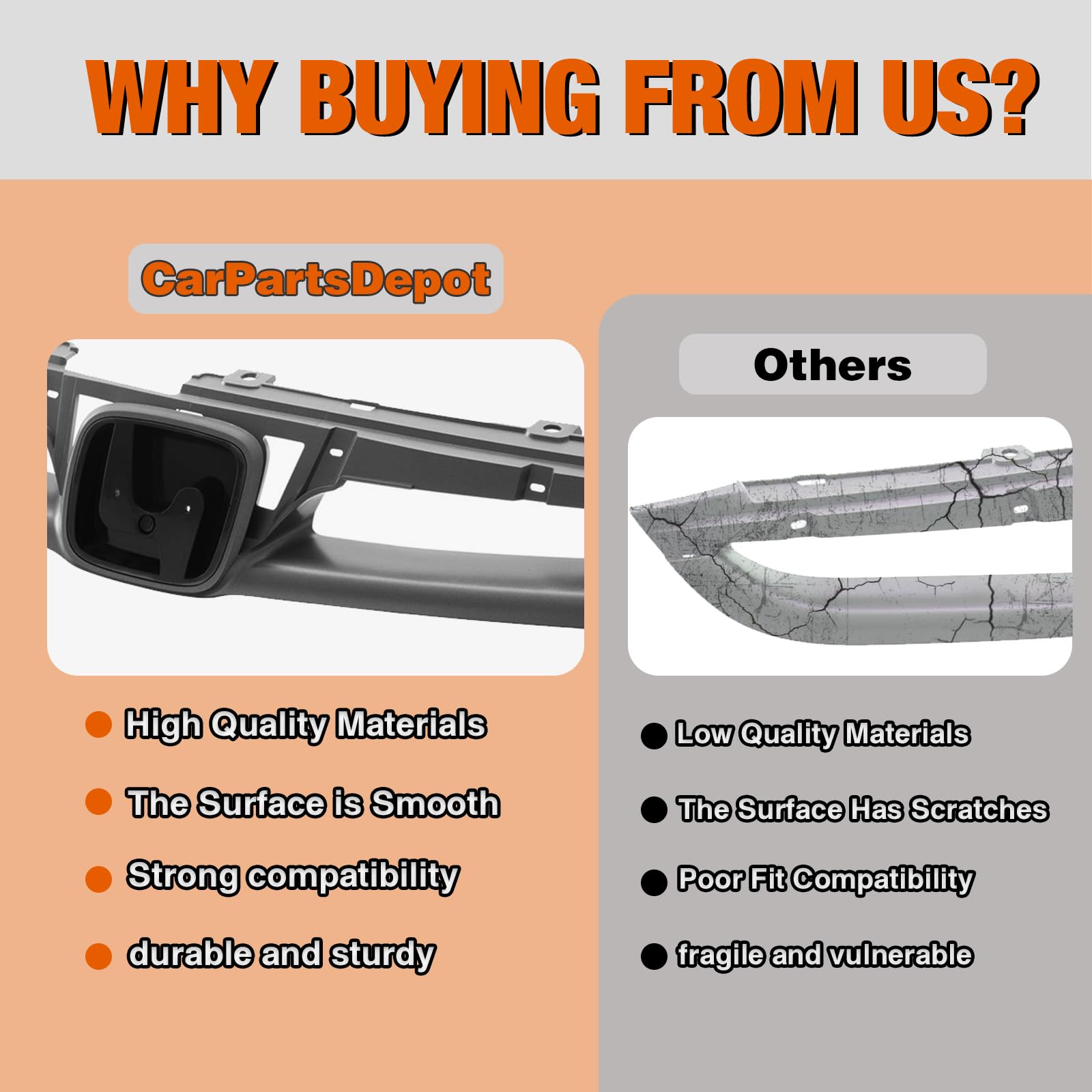 2006-2007 Honda Accord Sedan Front Grille Assembly - Gray Silver Replacement (Part# HO1200179 71121SDAA10ZA) | Perfect Fit & Durable Design for Car Restoration & Customization