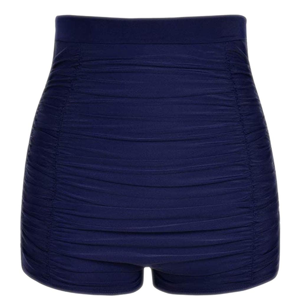 Ogiraw Women's High Waisted Swim Shorts - Ruching Bikini Bottom & Boyleg Tankini Swimwear for Plus Size | Beach, Pool & Water Sports