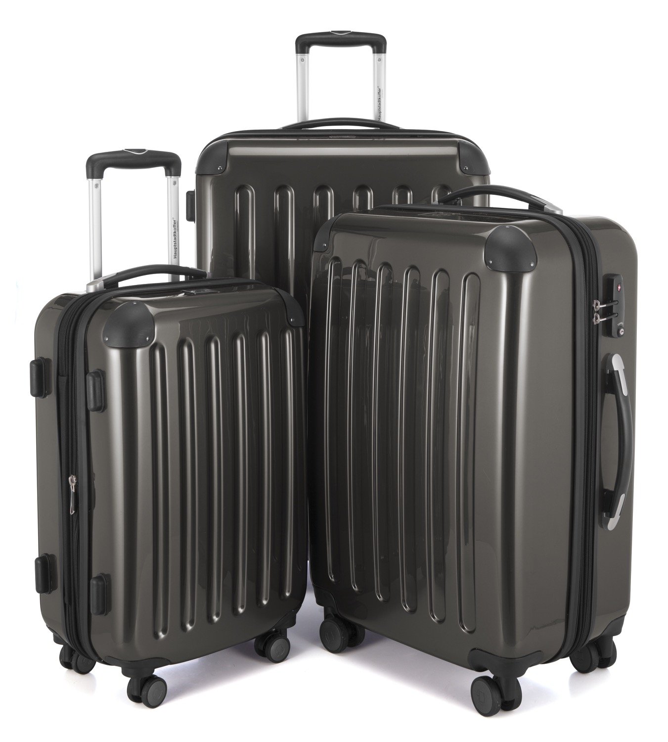 Alex 3-Piece Hard-Shell Expandable Luggage Set with TSA Lock (Small, Medium & Large) - Graphite Color for Travel, Business Trips & Family Vacations