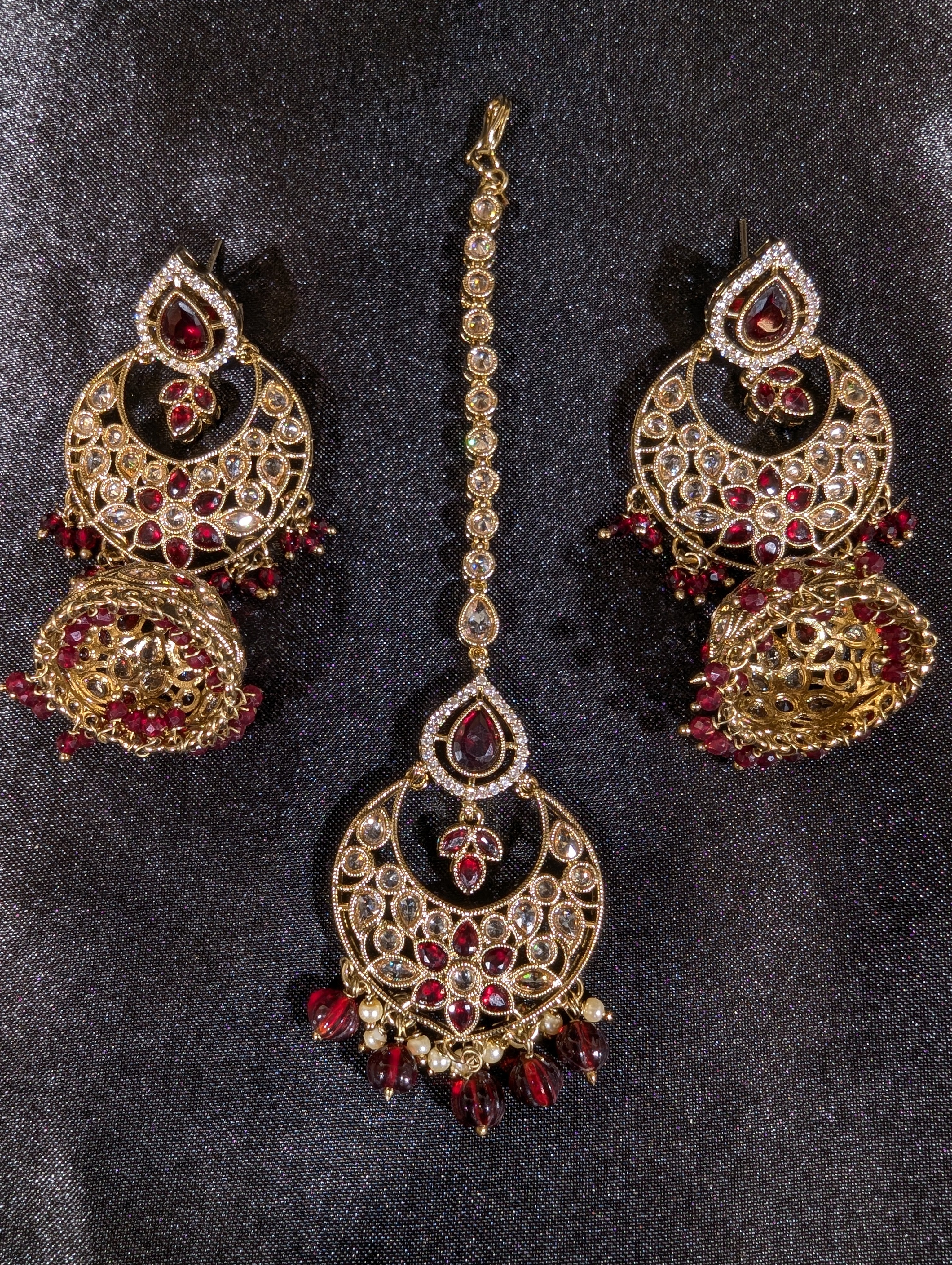 Sohana Polki Semi Bridal Jewelry Set - Exquisite Indian Kundan Necklace & Earrings for Weddings, Parties & Festive Occasions