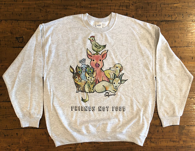 Friends Not Food Vegan Sweatshirt - Cocoally Eco-Friendly Apparel for Animal Lovers & Ethical Fashion