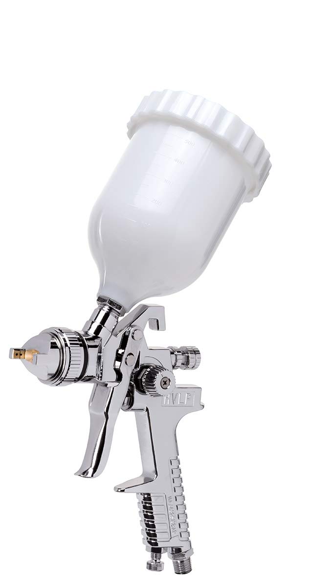 Rockwood 10-Piece HVLP Air Spray Gun Kit with 1.4mm, 1.7mm & 0.8mm Nozzles - Gravity Feed Automotive Paint Sprayer Set Includes 2x1000ml Nylon Cups, Filter & Regulator Gauge - Perfect for Car Painting, Furniture Refinishing & DIY Projects