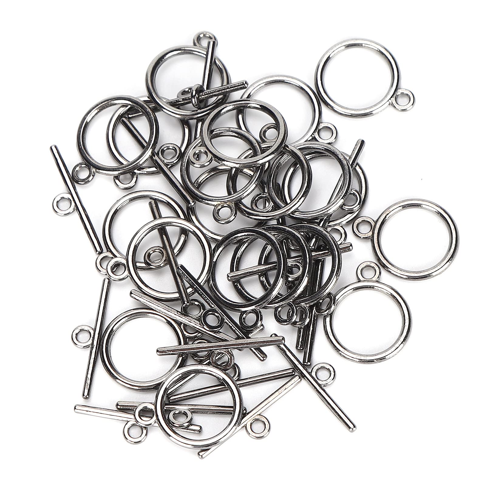 Stainless Steel Toggle Clasps for Jewelry Making - Durable Gun Black Clasps for Necklaces, Bracelets, Pendants & Earrings - Perfect for DIY Crafts, Beading Projects and Handmade Jewelry Accessories