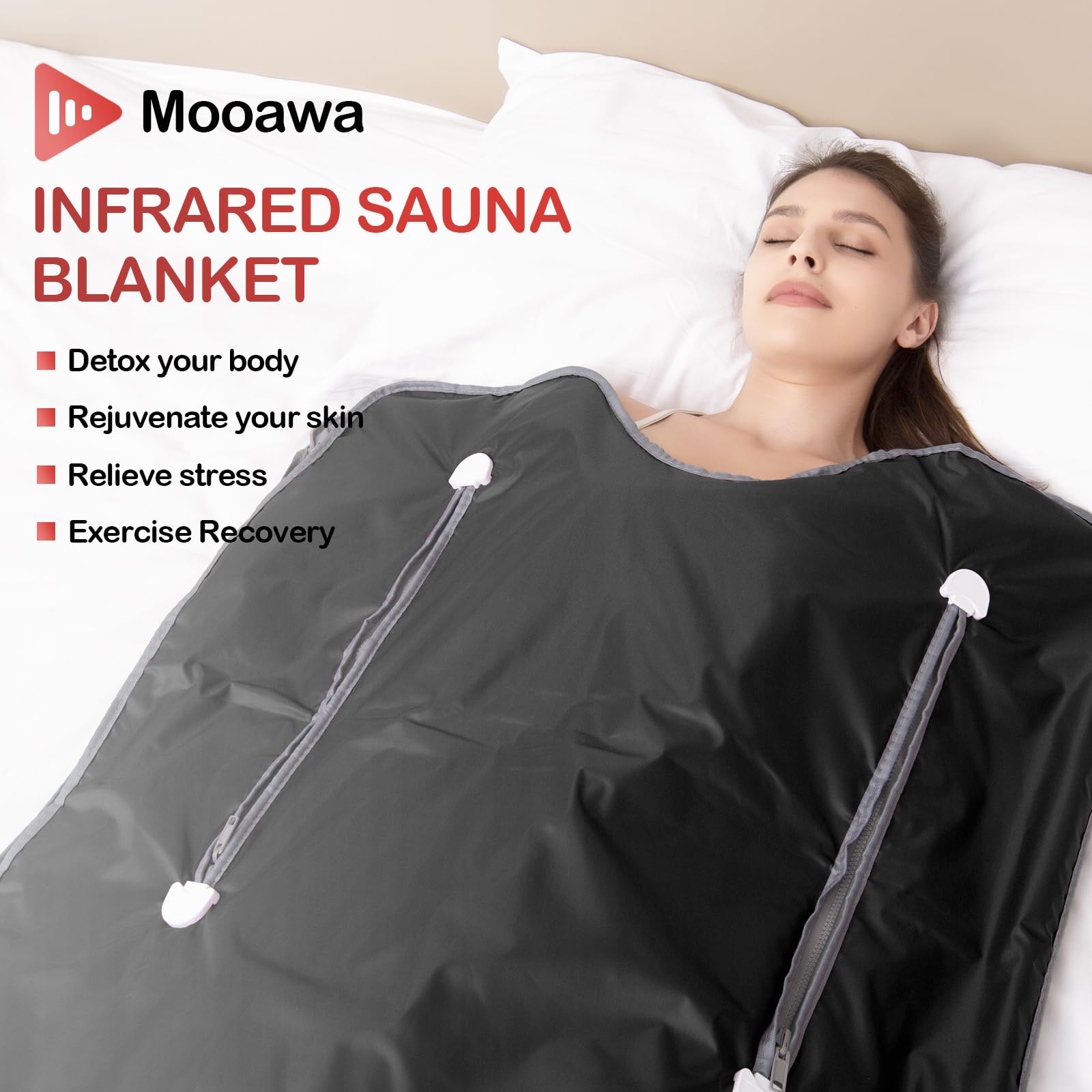 Portable Far Infrared Sauna Blanket for Home Detox Therapy - Remote Control with Adjustable Temperature (95-176°F) | Black | Perfect for Relaxation, Pain Relief & Weight Loss at Home