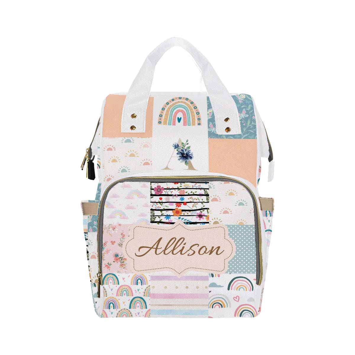 **Personalized Backpack with Name - Custom Diaper Bag & School Backpack for Kids, Boys & Girls - Multi-Functional Daypack for Travel, Moms & School - Cute Cartoon Design - Perfect for School, Daycare & Family Outings**