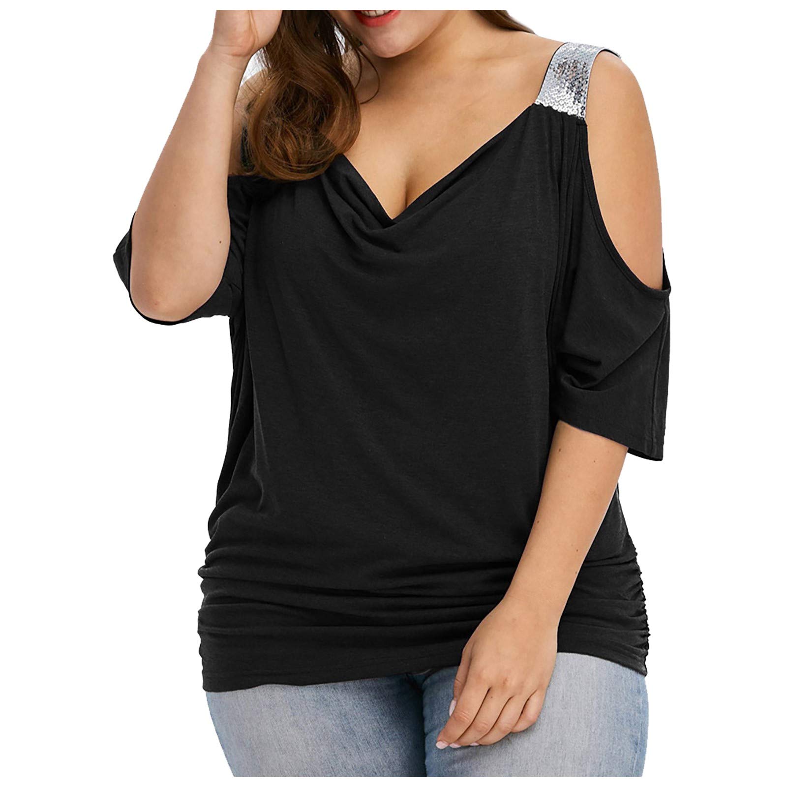 Women's Athletic T-Shirts - Breathable Workout Tops with Short Sleeves for Yoga, Running & Gym | Plus Size Casual Blouses for Everyday Wear