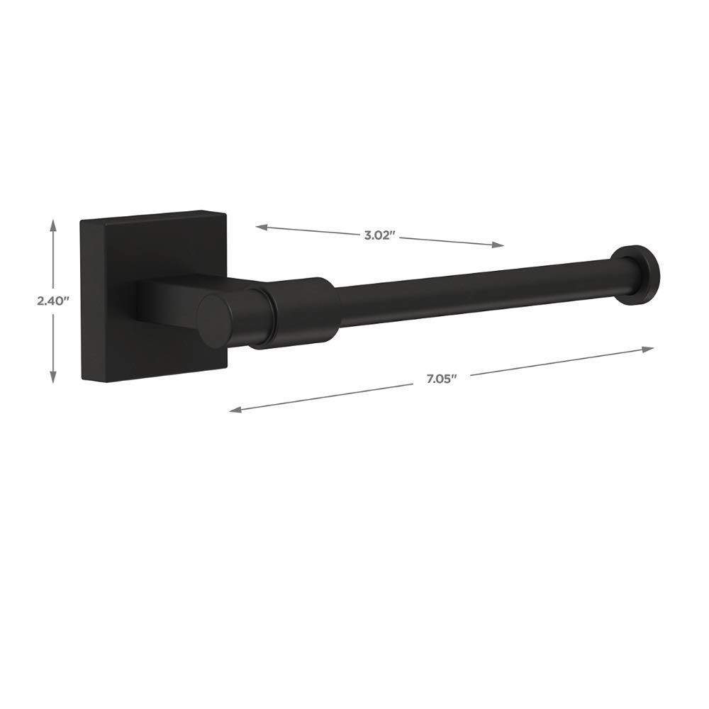 Franklin Brass Maxted Single Post Toilet Paper Holder (1-Pack) - Matte Black Bathroom Tissue Roll Holder - Wall Mounted European Style Bathroom Accessory for Home & Hotel Organization (MAX51-FB) - Perfect for Modern Bathrooms, Powder Rooms and Guest Suites