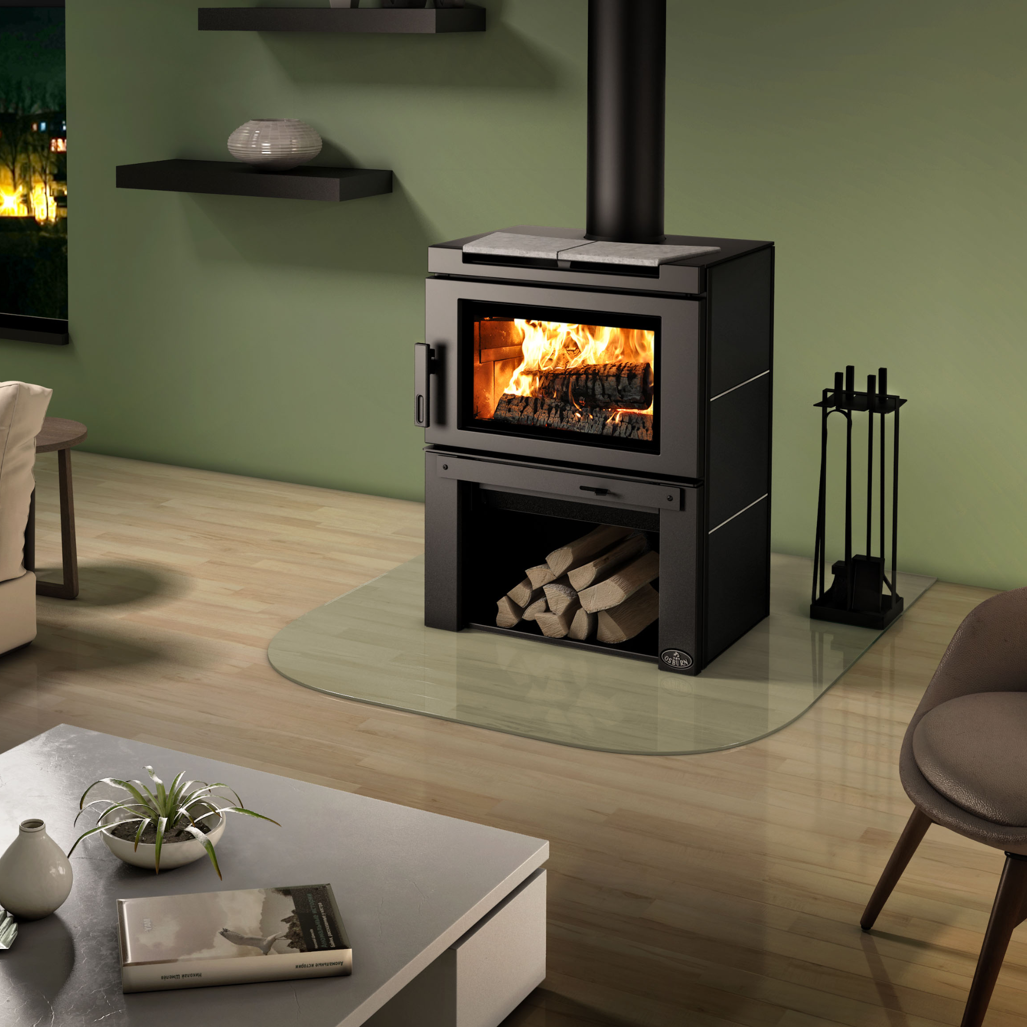 Osburn Matrix EPA Certified Wood Burning Stove with Blower - Efficient Heating for Homes, Cabins & Outdoor Spaces