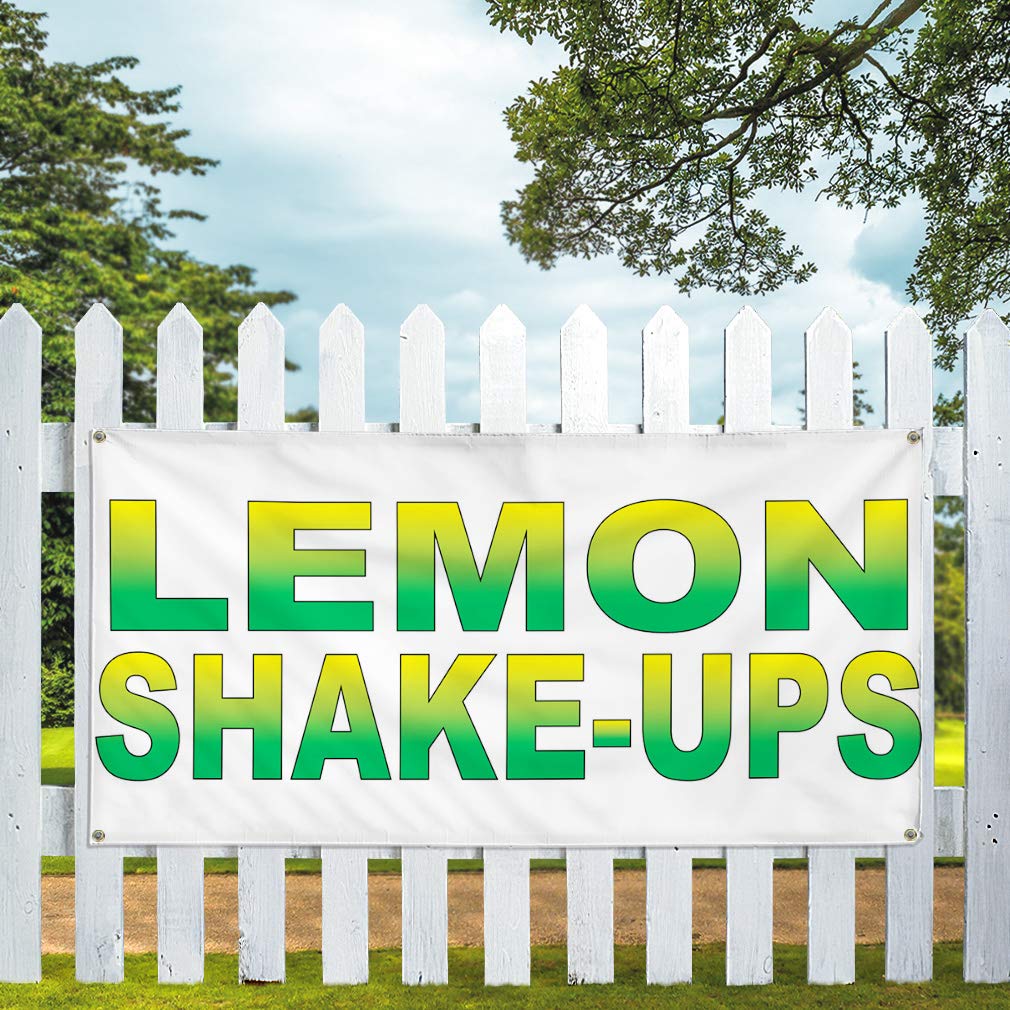 Vinyl Banner - 60x144 Inches, Weatherproof Outdoor Sign with 10 Grommets for Lemon Shake-Up Stands, Lime Food Bars, Restaurants & Food Trucks - Perfect for Yard Signs, Industrial Use & Outdoor Advertising