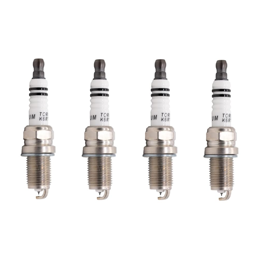 4-Pack TORCH K6RTIP Spark Plugs - Compatible with NGK IFR6A, IFR6AD7-DG 3500, PFR6B, Champion RC8WYP4, Denso SK20PR, VK20PR 4702, IK20TT, Bosch F5DP0R, Brisk P4 - OEM Replacement for High-Performance Engines - Ideal for Automotive, Motorcycle, and Small Engine Applications