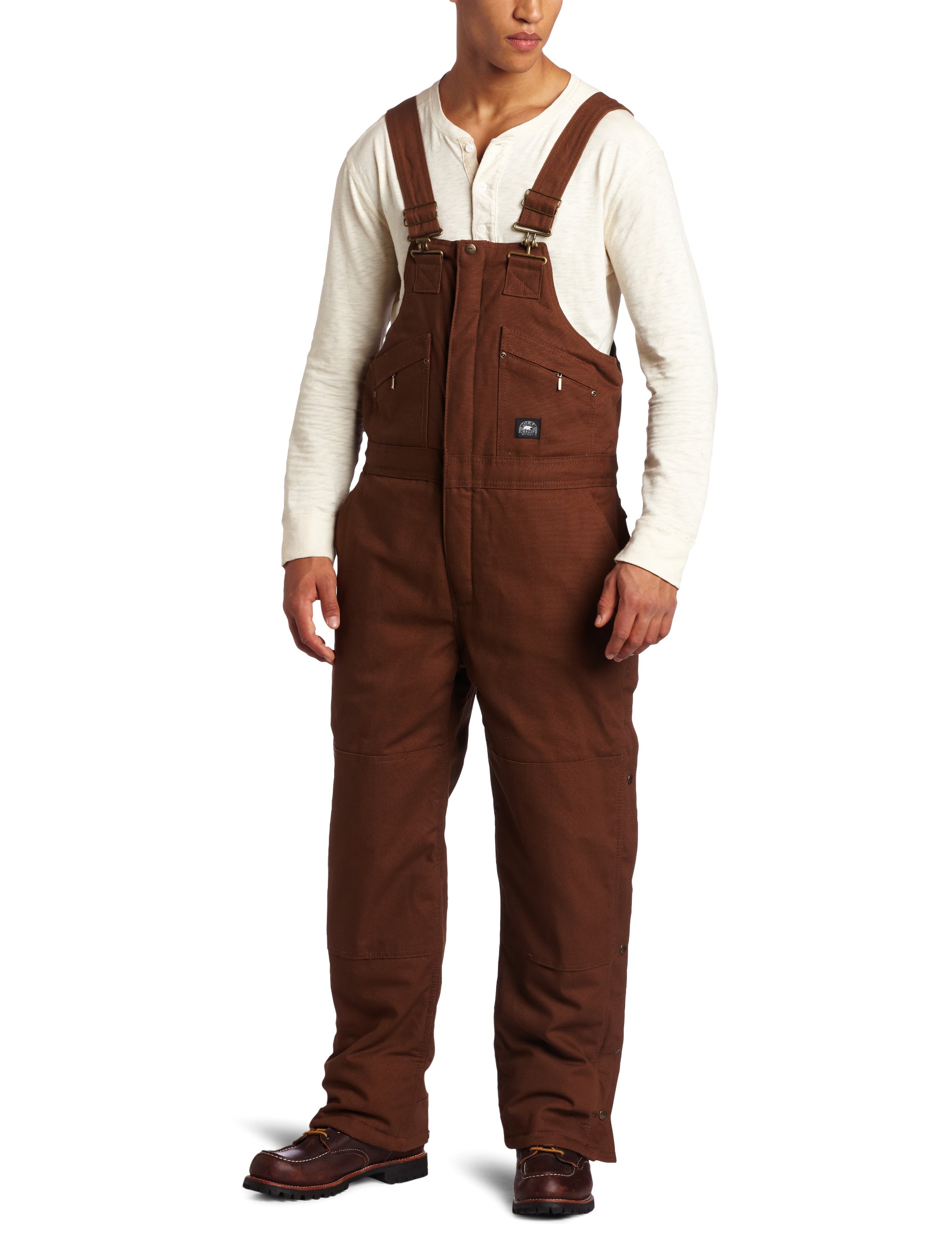Key Apparel Polar King Men's Big & Tall Premium Insulated Bib Overalls for Cold Weather Workwear - Heavy Duty Winter Coveralls for Construction, Farming & Outdoor Jobs (Bark Brown)