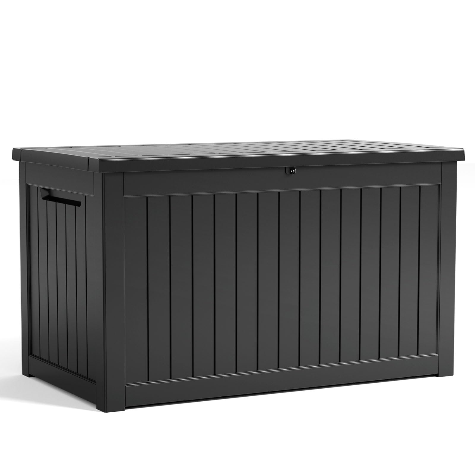 **230 Gallon XXL Large Resin Deck Box – Outdoor Lockable Storage for Patio Cushions, Pool Supplies & Garden Tools – Weatherproof & UV Resistant – Perfect for Backyard, Poolside & Garden Organization (Black)**