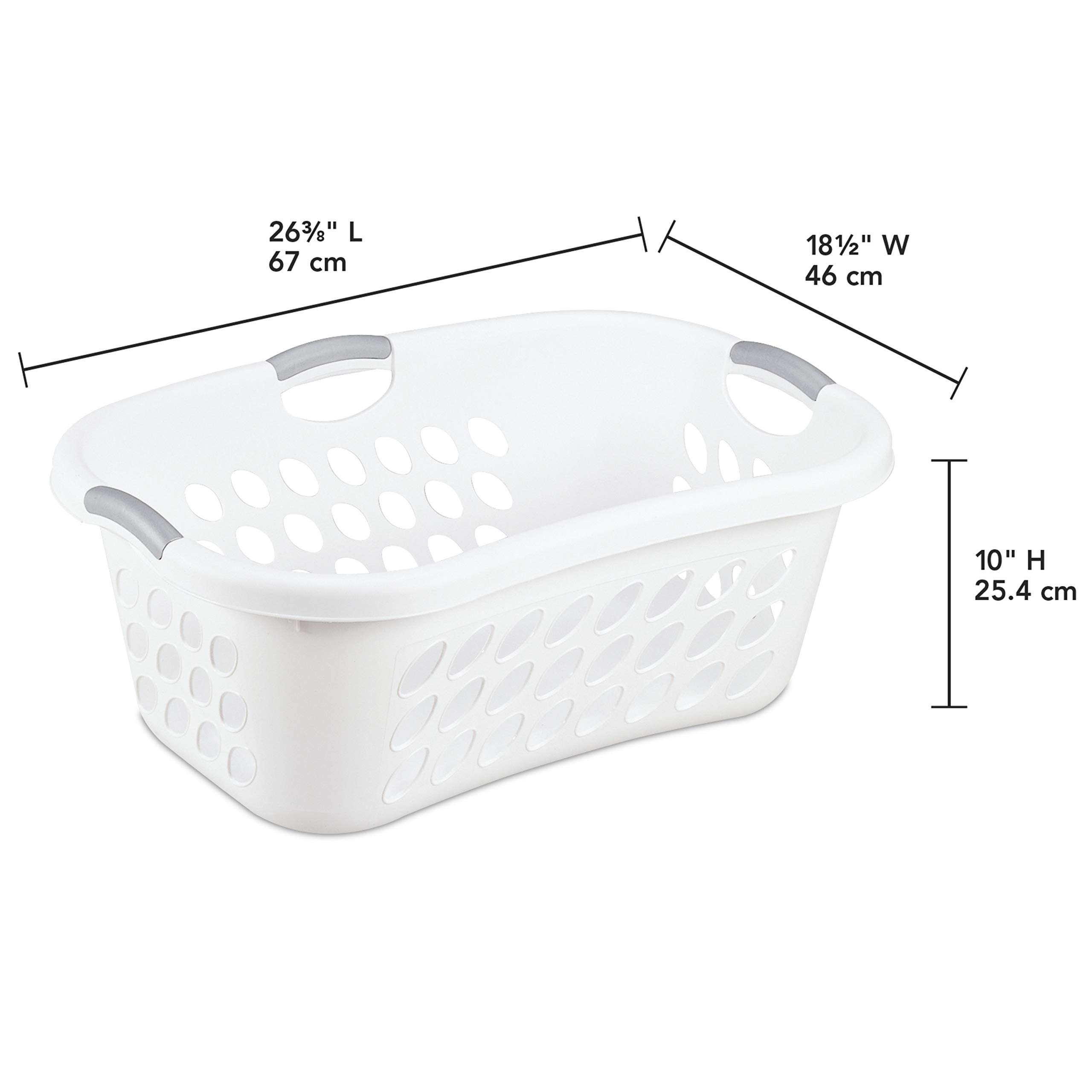 Sterilite Laundry Hampers with Lids (53 Liter) & Hip Hold Laundry Baskets (44 Liter) - 6-Pack Set for Home, Dorm, or Apartment Organization | Space-Saving Clothes Storage Solution