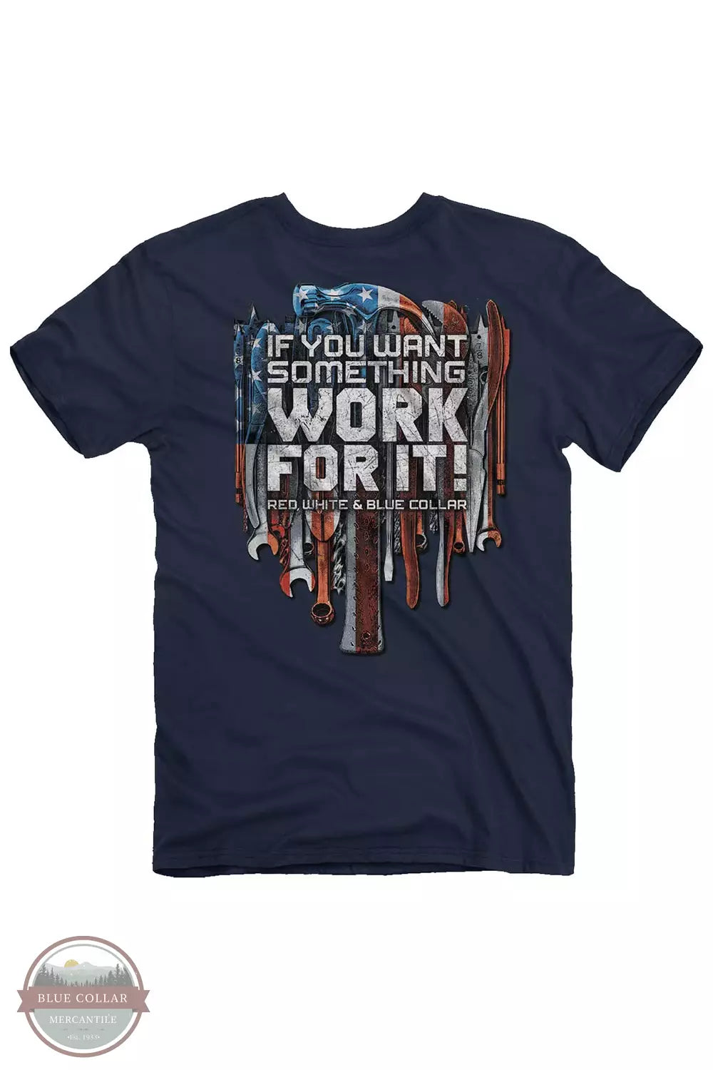 2397 Blue Collar Work T-Shirt for Men - Durable Cotton Short Sleeve Shirt for Construction, Mechanics & Labor Jobs - Comfortable Workwear for Daily Use