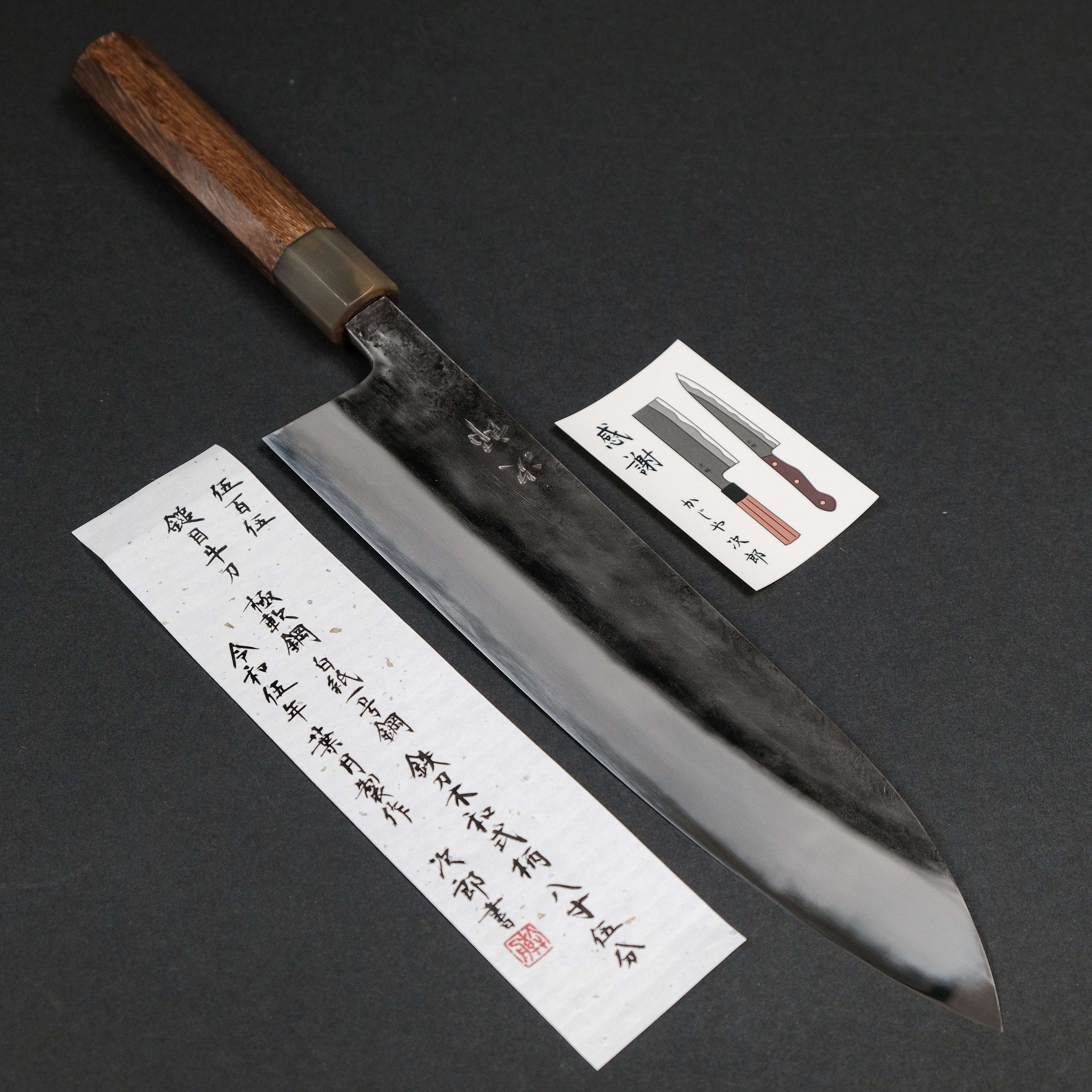 Premium Jiro Tsuchime Wa Gyuto 255mm Japanese Chef Knife with Taihei Tagayasan Handle - Perfect for Sushi, Meat Cutting & Professional Kitchen Use