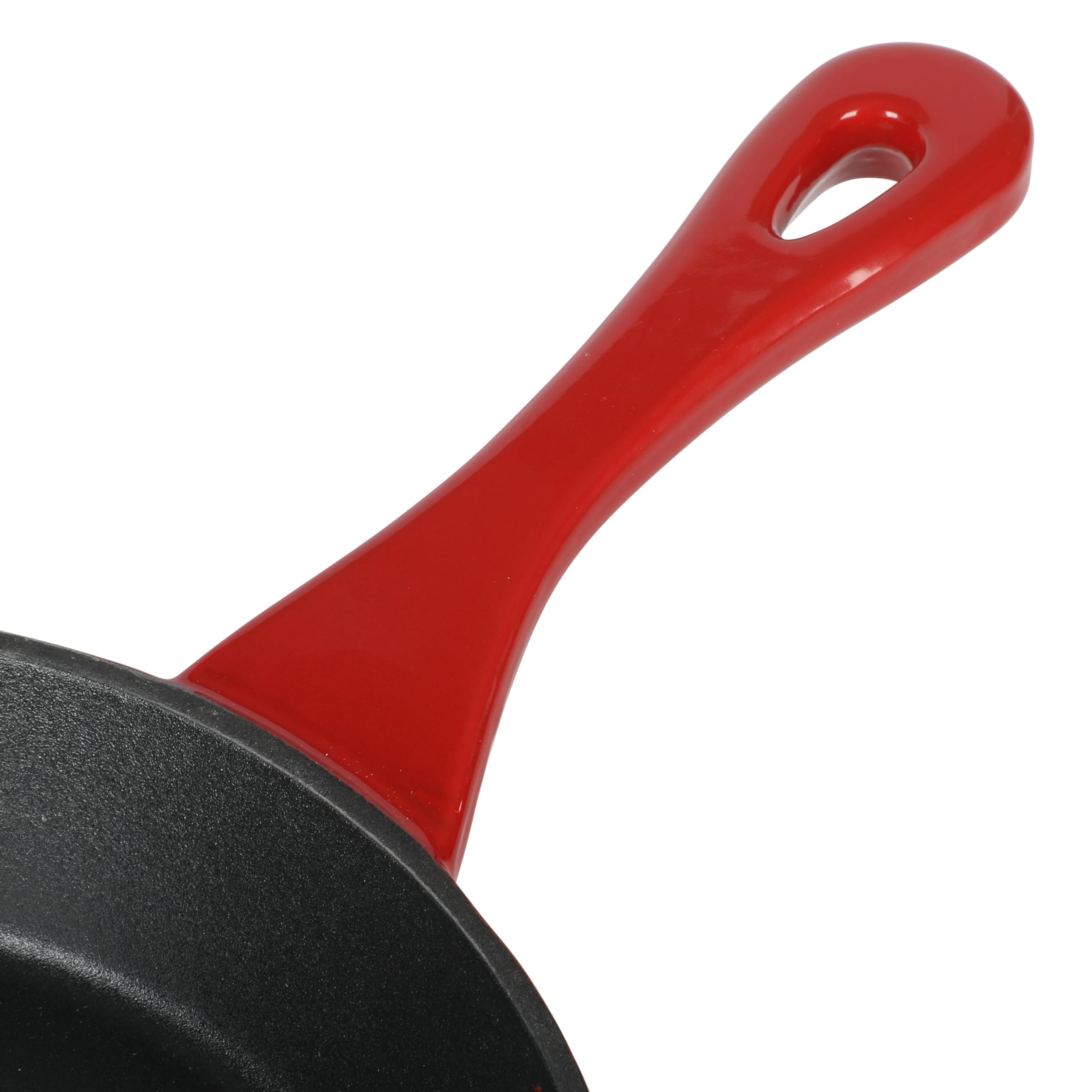 8 Inch European Enameled Cast Iron Skillet by Crock Pot - Gradient Red | Durable Non-Stick Cookware for Baking, Searing & Serving | Perfect for Stovetop, Oven & Camping