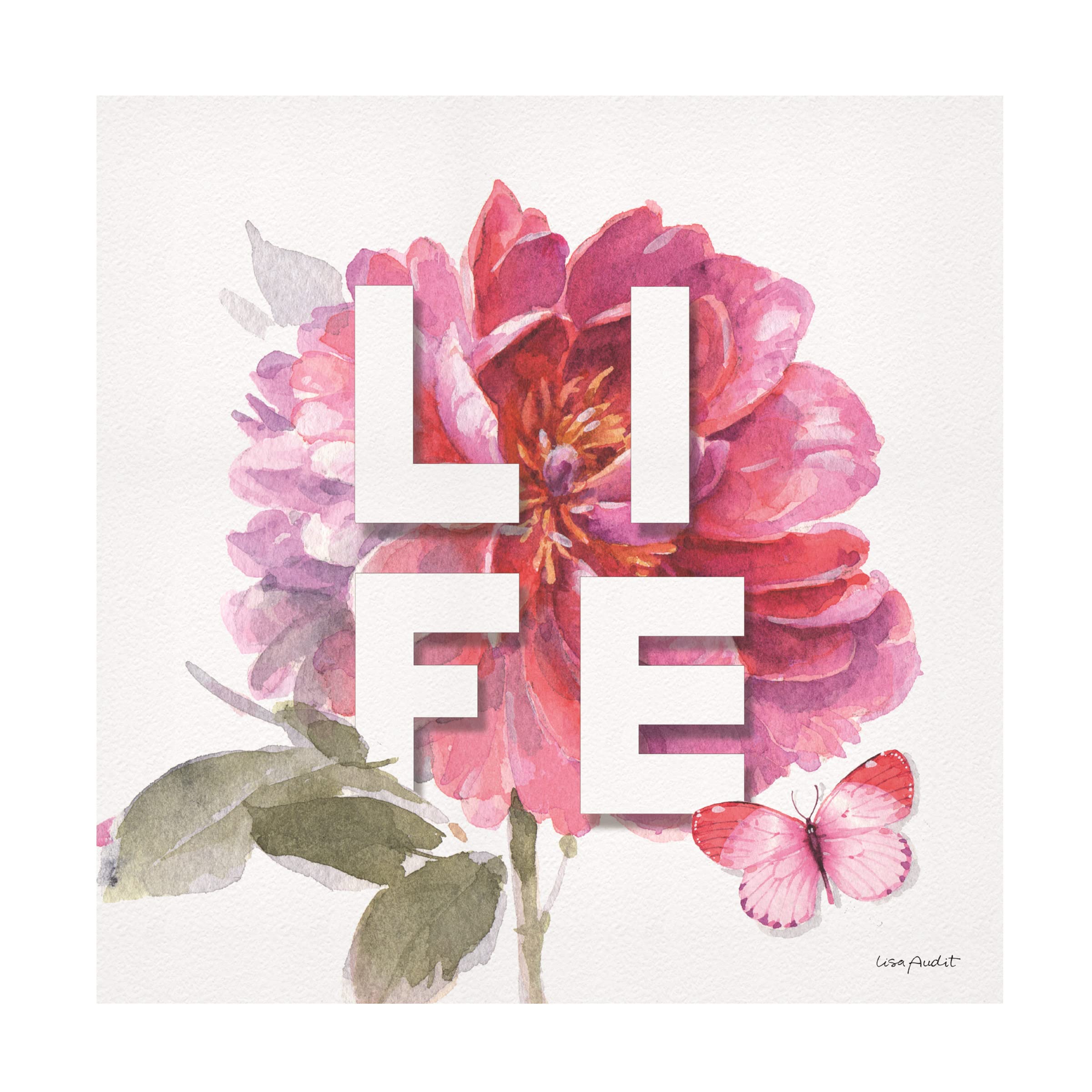 Lisa Audit 'Obviously Pink 06' Canvas Wall Art Print - Modern Pink Abstract Painting for Living Room, Bedroom & Office Decor